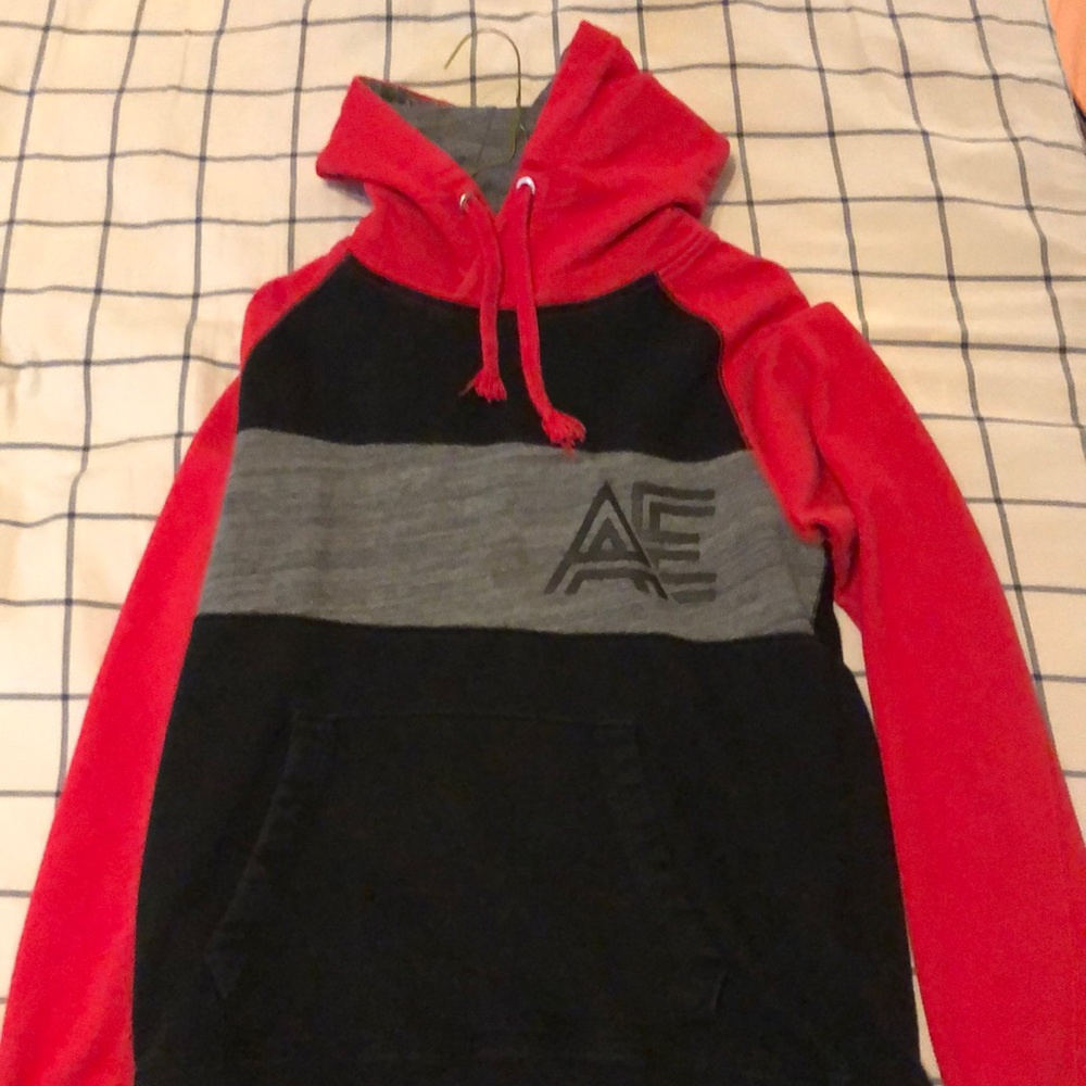 American Eagle Red/Gray/Black Hoodie S Mens